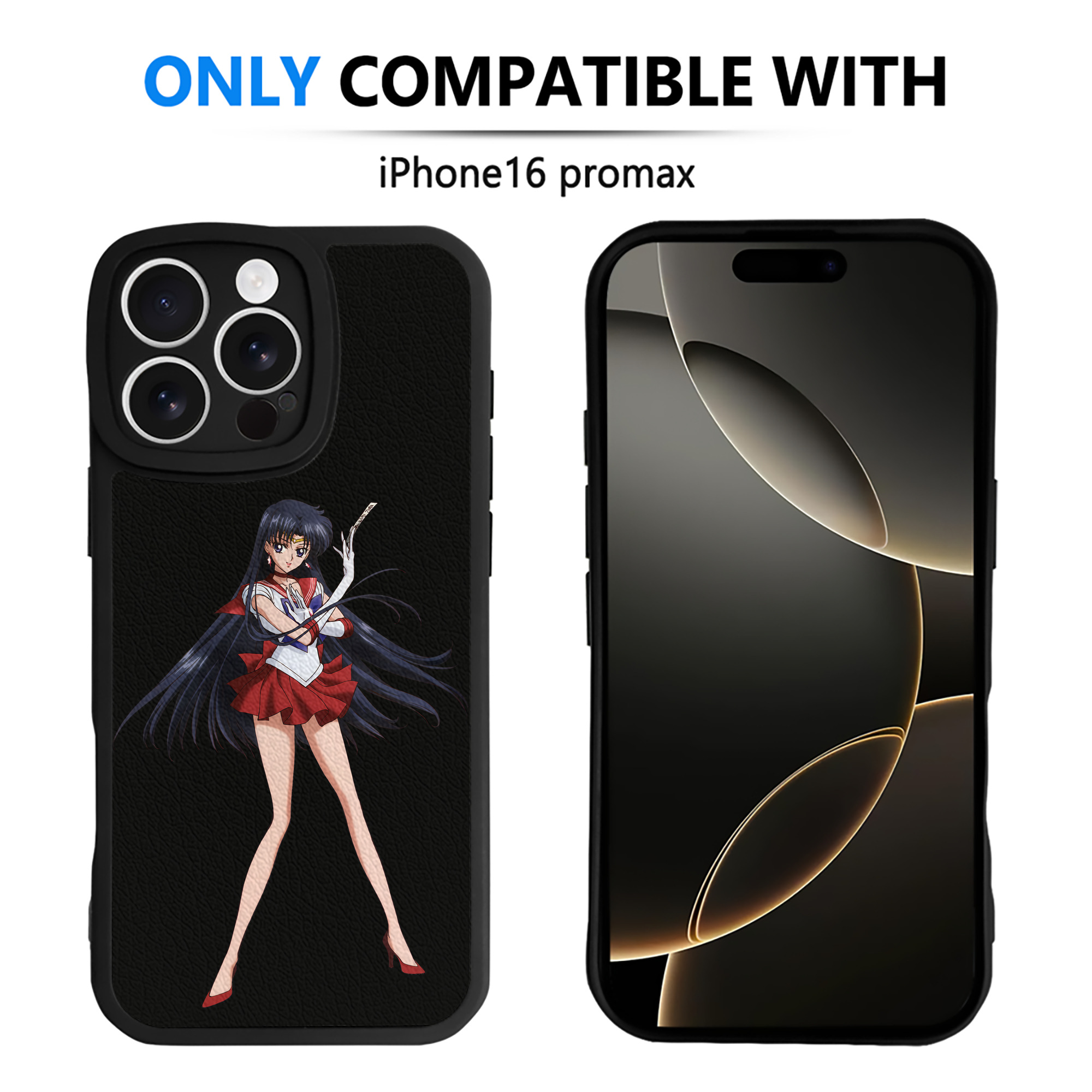 （画像用） 美少女戦士セーラームーン 火野レイ ひの レイ Sailor Moon Hino Rei （セーラーマーズ,Sailor Mars） 【iPhone 16シリーズ対応】シリコンスマホケース（レザー調） 材質：シリコン